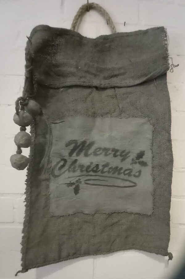 Grote Kerstzak, geverfd jute