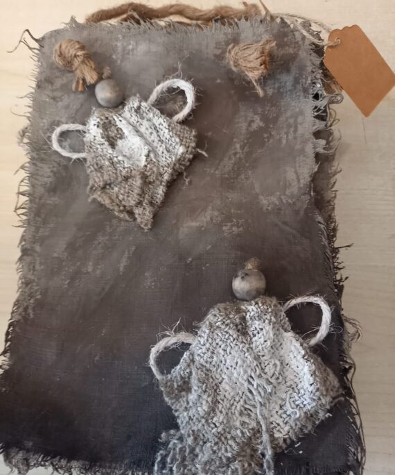 Hanger doek Engel, jute, handgemaakt